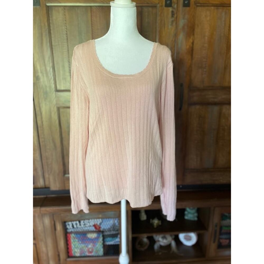 Nicole Miller Women Size X-Large Pullover Pink‎ Knit Sweater
